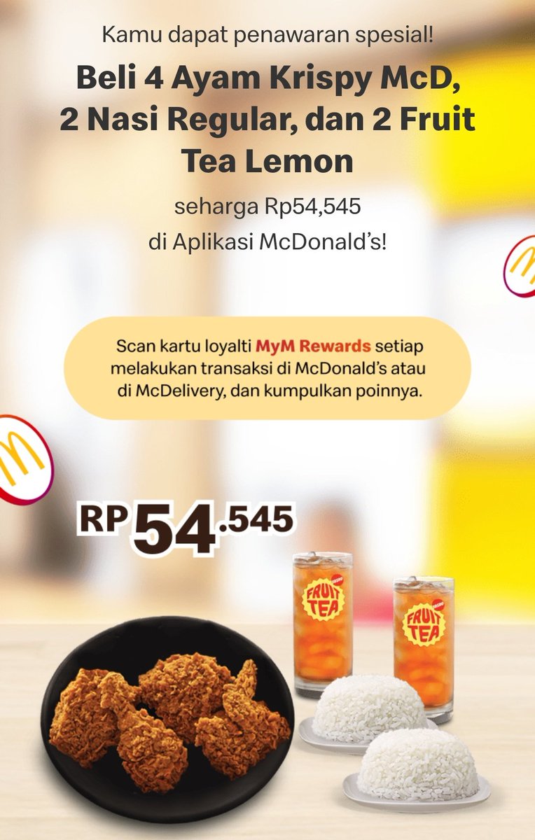 Ꮧ. on Twitter: "RT @RacunBelanja: Promo app McDonalds 🍟 Kupon 4 Ayam ...