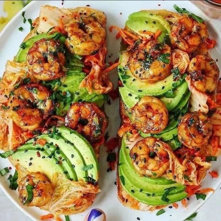 SPICY SHRIMP AVOCADO BRUSCHETTA
