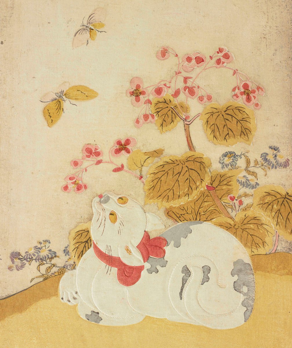 ukiyoeota's tweet photo. 太田記念美術館「浮世絵と中国」（～1/29）で展示中の鈴木春信「猫に蝶」と歌川国芳「水滸伝豪傑百八人 天罡星三十六員」は、展示期間が1月17日（火）までと短くなっております。ご注意ください。展示リストは→https://t.co/CPfH4qdFlL https://t.co/tLT58iz0NF