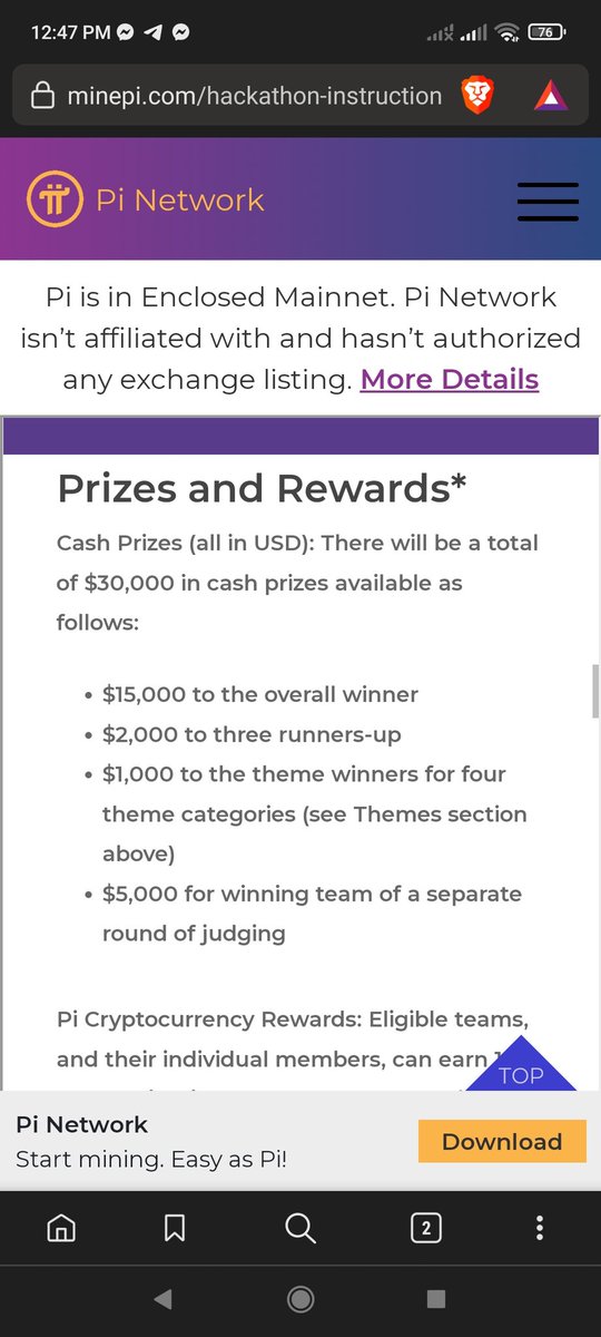 Tokenized99's tweet photo. New Pi app Homescreen update: Instructions on how to join the Pi Hackathon. $15 000 for the Overall winner and 100 Pi for eligible participants. RETWEET ❤️ @IvanGan29608955 @ShibuKGeorge09 @STFoo3 @PiUSA16 @BlackBlade2020  @jamila_go @Crypto__Diva @Bitboy_Crypto #PiNetwork https://t.co/qnfncrLCGt