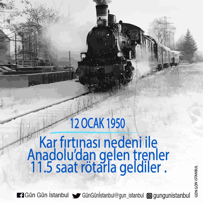gun_istanbul's tweet photo. #I950 #kar #fırtına #tren #Anadolu #Haydarpaşa #rötar #İstanbul #İstanbulunTarihi #GünGünİstanbul @istanbulbld @kadikoybelediye 

1937-1921 yıllarına ortalaması Ocak'ta  İstanbul'da ~5.7°,en yüksek 8.5°, en düşük 3,1°, aylık yağmur miktarı 84,3mg.oluyor.(https://t.co/sMTtfJkjoh) https://t.co/4Ys5iNBV7N