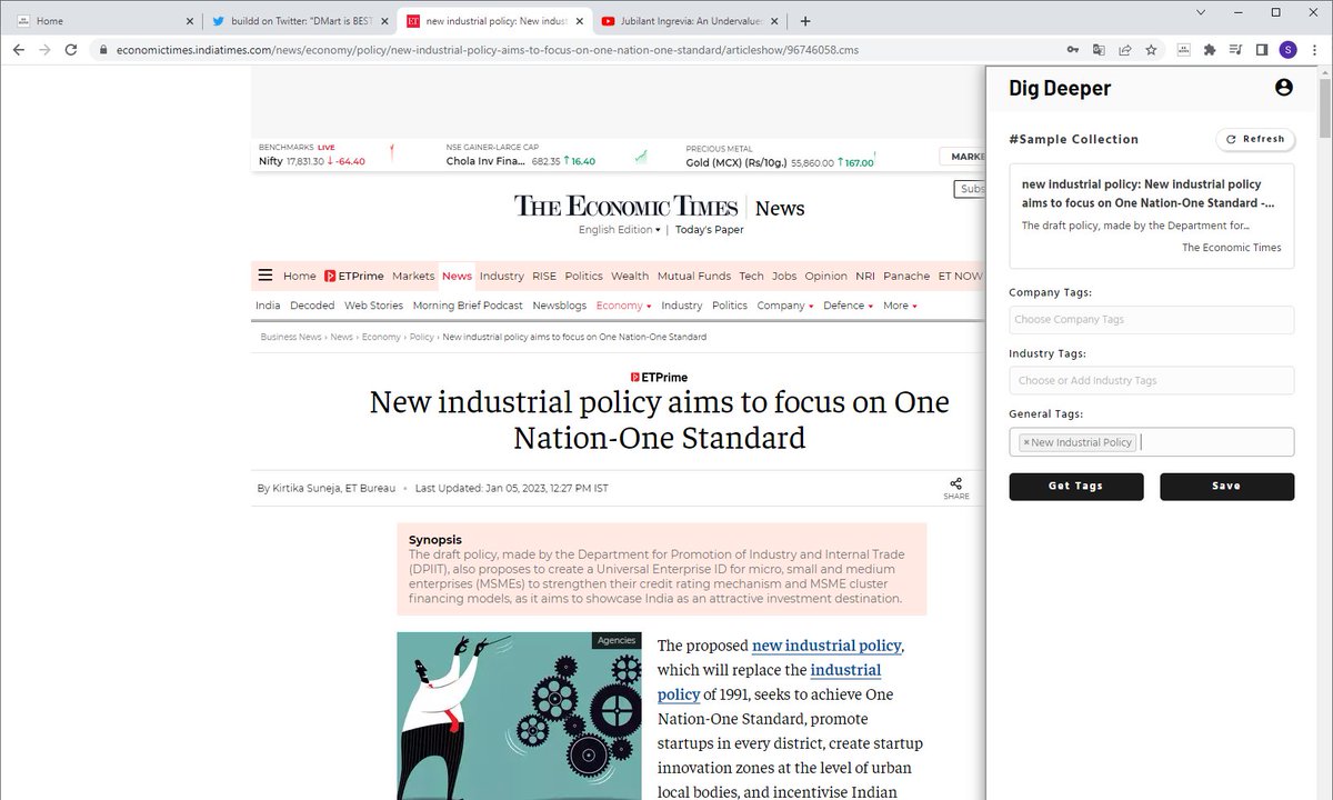 Shankar_19's tweet image. hi friends👋

Testing Dig Deeper chrome extension again (sorry for the delay)

Soon you will be able to add Tweets, articles and YouTube videos directly to your collection from the chrome browser

Will be releasing it on Jan 15

digdeeper.one

@bubble + #ChromeExtension