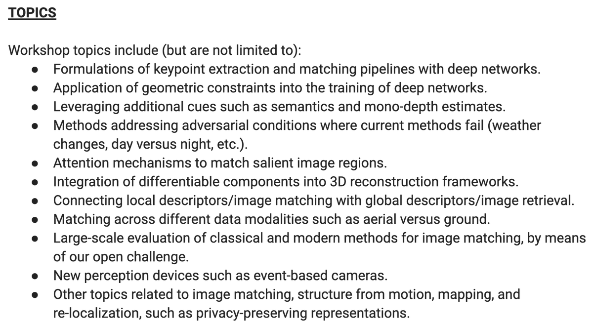3DOMFBK's tweet photo. We are organising the
4th Image Matching Workshop at #CVPR2023
https://t.co/518Cp2H18K
Paper submission deadline: March 19, 2023
Notification to authors: April 4, 2023
Camera-ready deadline: April 6, 2023
#SfM #deeplearning #tiepoints #imagematching #photogrammetry @ducha_aiki https://t.co/mM09eWgKcR