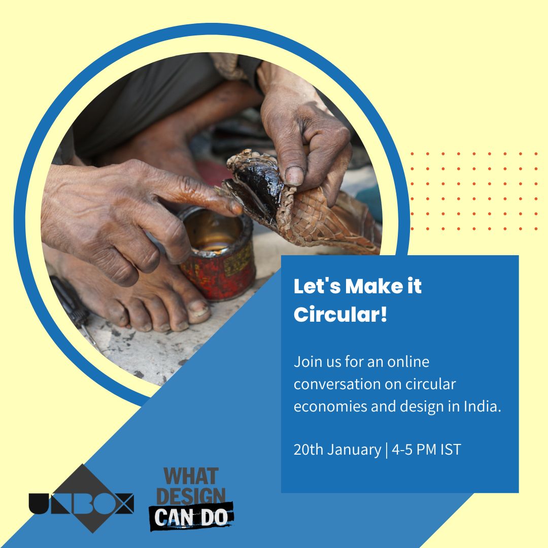 Quicksand (@helloqs) on Twitter photo Let's Make it Circular! Join us for a conversation w host
<a href="/ayus_h/">Ayush Chauhan</a> <a href="/unboxfestival/">UnBox Cultural Futures</a> & panelists Rosa Kieft <a href="/WhatDesignCanDo/">What Design Can Do</a>, Poonam Bir Kasturi <a href="/Compostwali/">Daily Dump</a>, & Pravinsinh Solanki <a href="/NID_India/">NID, India</a>
on Jan 20th at 4-5 PM IST. #MakeitCircularChallenge
Register here: bit.ly/3CJNcXE Let's Make it Circular! Join us for a conversation w host
<a href="/ayus_h/">Ayush Chauhan</a> <a href="/unboxfestival/">UnBox Cultural Futures</a> & panelists Rosa Kieft <a href="/WhatDesignCanDo/">What Design Can Do</a>, Poonam Bir Kasturi <a href="/Compostwali/">Daily Dump</a>, & Pravinsinh Solanki <a href="/NID_India/">NID, India</a>
on Jan 20th at 4-5 PM IST. #MakeitCircularChallenge
Register here: bit.ly/3CJNcXE