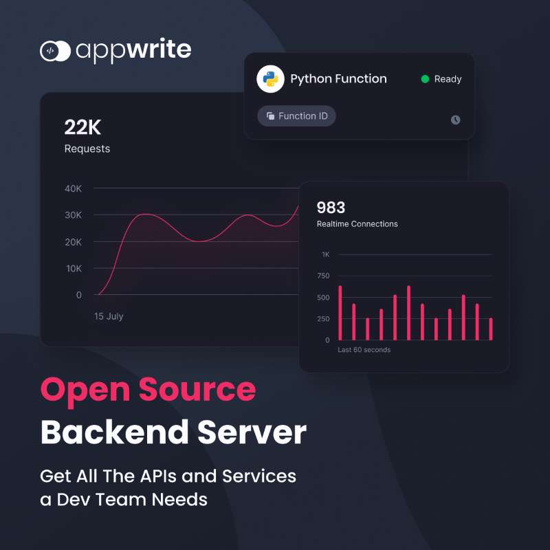 appwrite's tweet photo. Building Web, Mobile, and Flutter applications have never been easier. Get started with Appwrite's open-source backend API service.