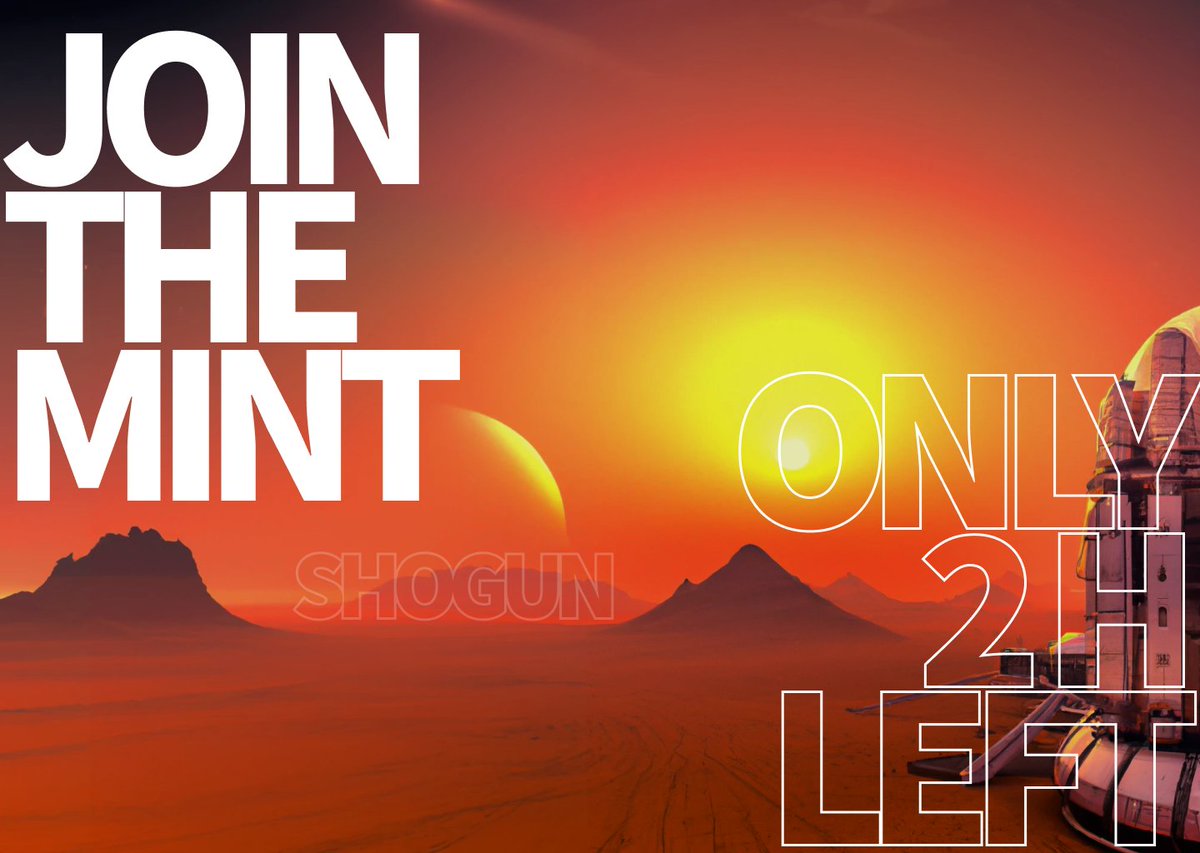 shogun_polygon's tweet photo. 🔥2 HOUR LEFT🔥 Final boarding call for passenger who didn't join "THE MINT"‼️

👉 https://t.co/KApi19UAV0

✅ What's Shogun?
1️⃣ We have official support from @0xPolygon  and @Meshswap_Fi.
2️⃣ 8th largest vMESH holder by collecting 650K MESH at Lockdrop event. https://t.co/hZ3oczBvTe