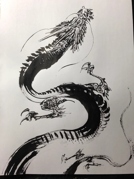 夜のスケッチ、昇龍。rising dragon 