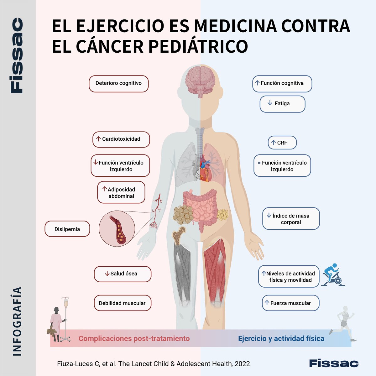 🧪Es increíble ver cómo los beneficios del ejercicio físico parecen sacados de la pócima mágica de Panoramix, el druida de la aldea gala. 
Así, muchos de los efectos secundarios del cáncer pediátrico y sus tratamientos, son minimizados e incluso revertidos a través del ejercicio.