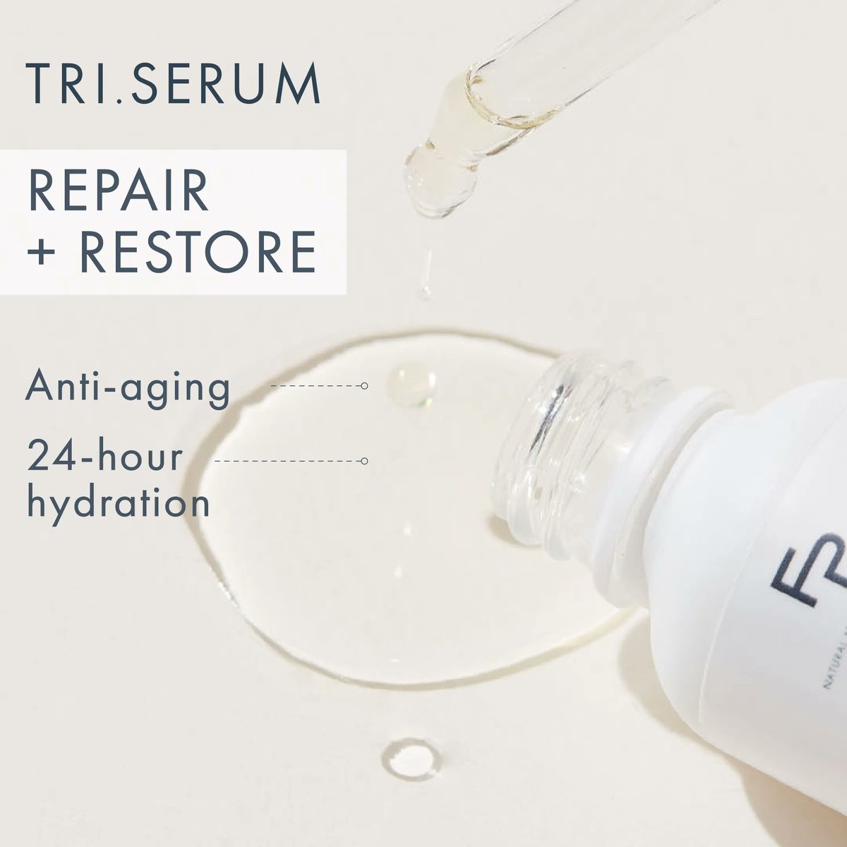 Our powerful, lightweight serum repairs, firms, and hydrates cells for a full 24 hours. It’s skincare that is more in one so you can spend less time on your routine and more time enjoying this weather. Tri-Serum is suitable for all skin types.