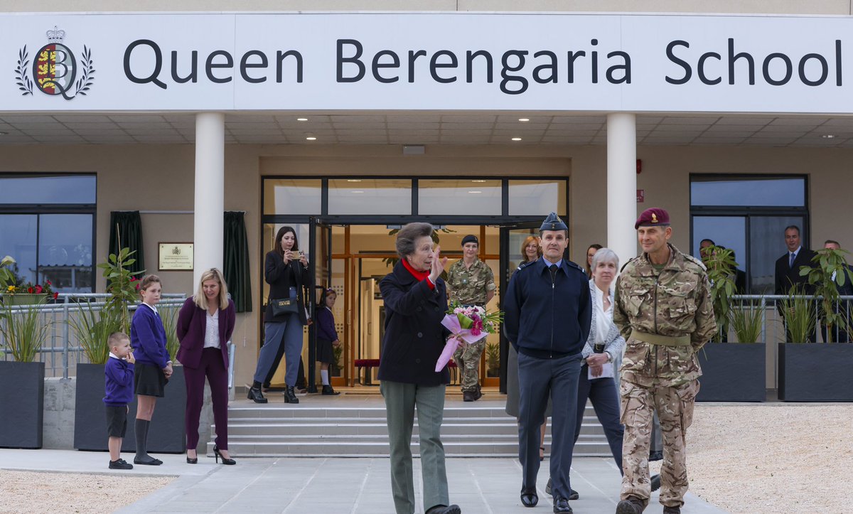 bfcyprus's tweet photo. Delighted to welcome @RoyalFamily HRH The Princess Royal to officially open the Queen Berengaria School in Dhekelia today. A great honour for everyone here in BFC #BritishBases #Cyprus #RoyalFamily https://t.co/zp5QmkCnsE