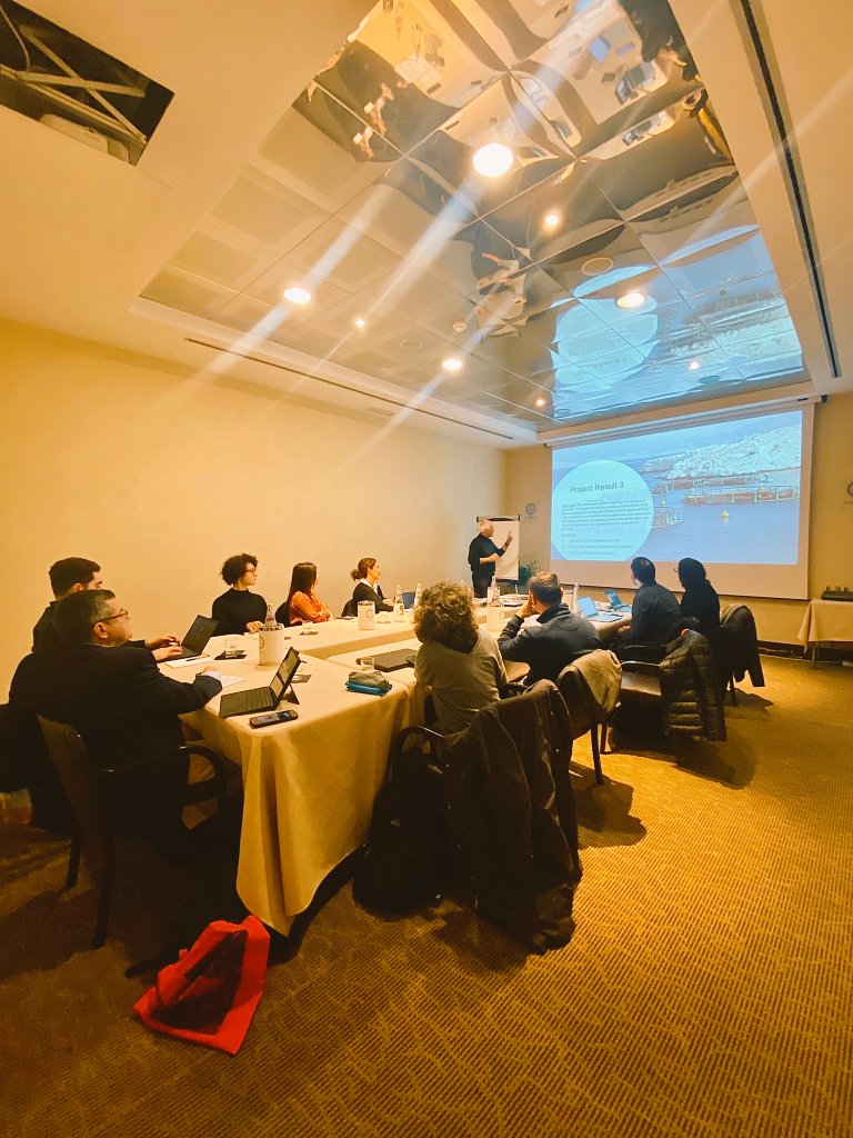 BLUEISLES1's tweet photo. Interim Meeting running now in Cagliari, Italy 🇮🇹 hosted by @TDM_2000 
Checking the state of the project and planning next steps 🧩🎣♻️ @Epsilon_Malta @eprofiles @icadepro @UCYOfficial @aegeanrebreath https://t.co/yljeDn9JYP