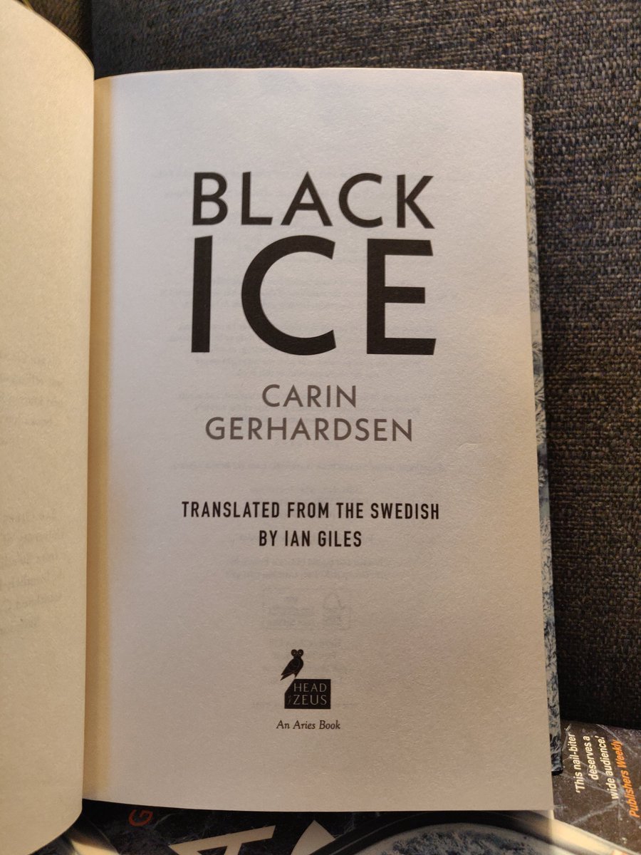 Pleased that the good people at @AriesFiction @BooksHoz have finally brought Carin Gerhardsen's BLACK ICE to the UK in my translation. It's a gripping standalone title and I strongly recommend it.