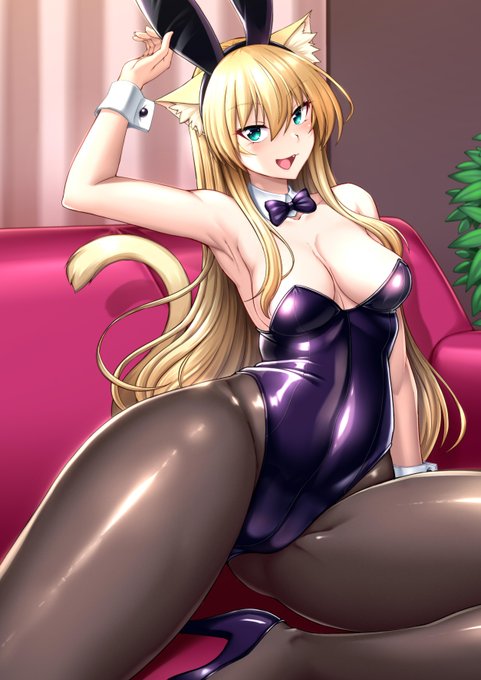 バニーガールコスの猫耳お姉さんかわいい!いっぱいぴょんぴょんしてほしい 