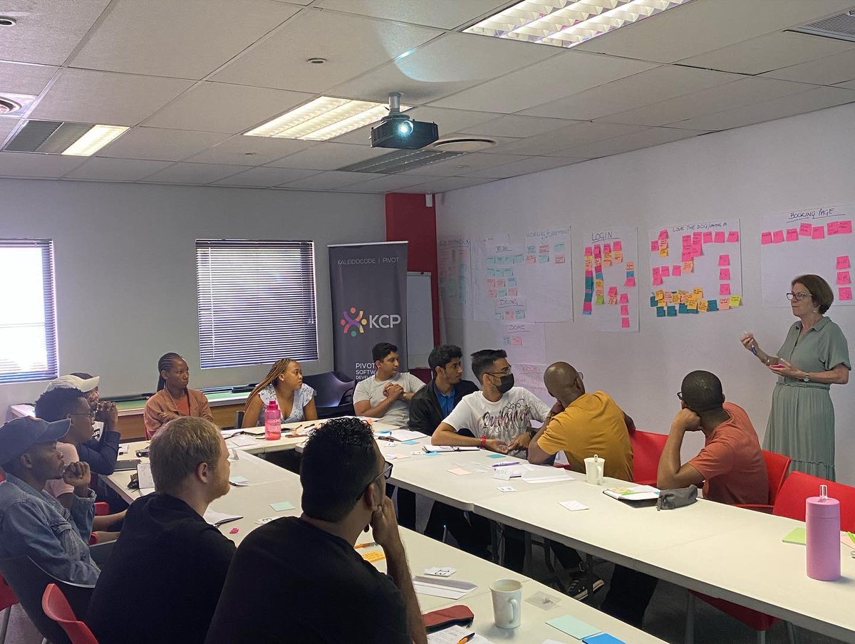 Kaleidocode's tweet photo. A lot has already happen in Pivot23’s first week! Induction sessions with Pebble, an Agile Bootcamp &amp; the start of the Testing Core Bootcamp. We can’t wait to see what the apprentices achieve this year. 🎉 https://t.co/9az6BU4mi2