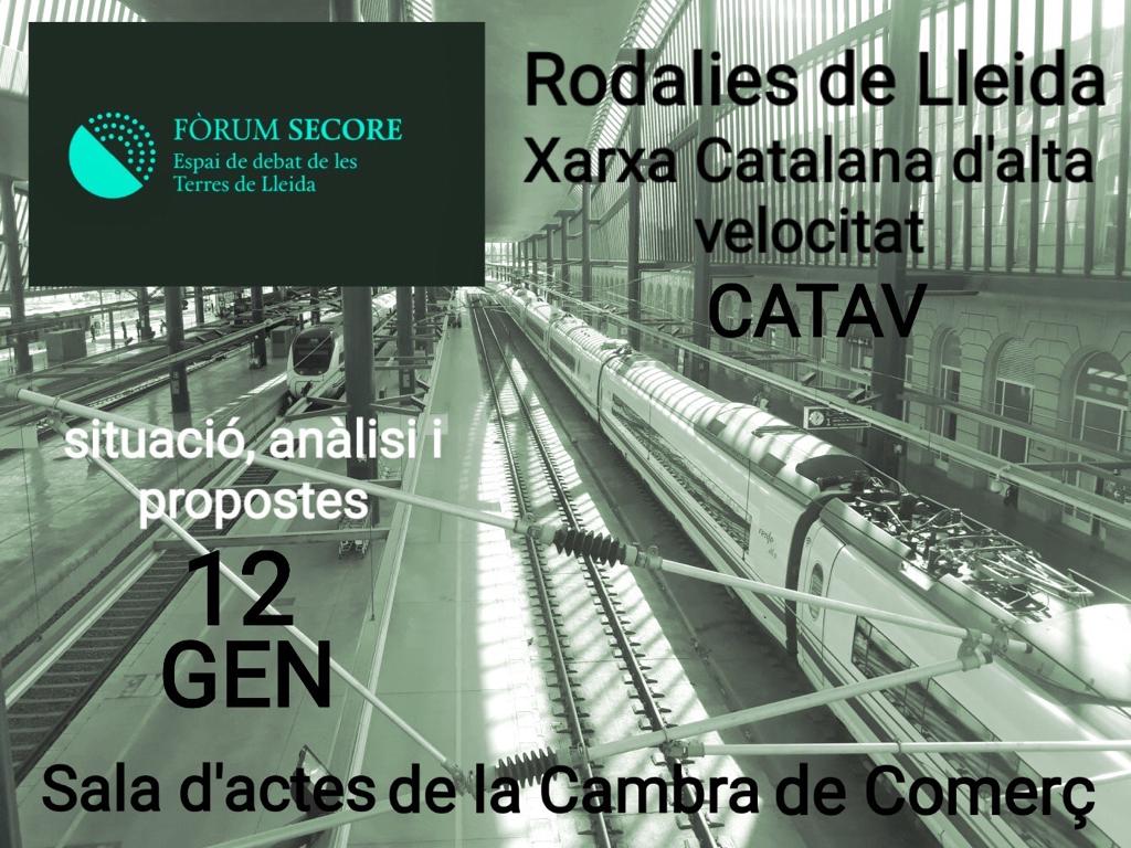 CCOOLleida's tweet photo. 📢 Aquesta tarda, a les 6:  seminari del Fòrum Secore per informar, analitzar i fer propostes sobre les rodalies de Lleida i els serveis Avant Lleida-Barcelona, basats en els dos estudis fets per CCOO de Lleida. https://t.co/CaIiFvkMb7