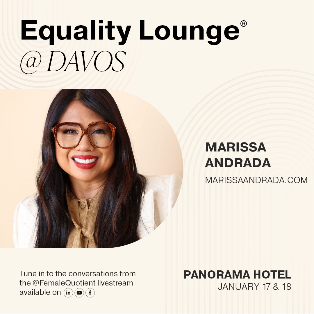 Join me with the @femalequotient in the #EqualityLounge at #WEF23 in Davos, alongside conscious leaders who are committed to advancing equality. RSVP:bit.ly/3BvosSE.  #peoplesustainability