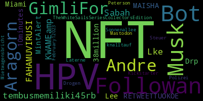 infokalyptisch's tweet photo. Trending in my timeline now: #NFT (5) #HPV (2) #Followan (2) #Bot (2) #Musk (2) #GimliFor (1) #Aragorn (1) #Andre (1) https://t.co/MQOF0uUXb2