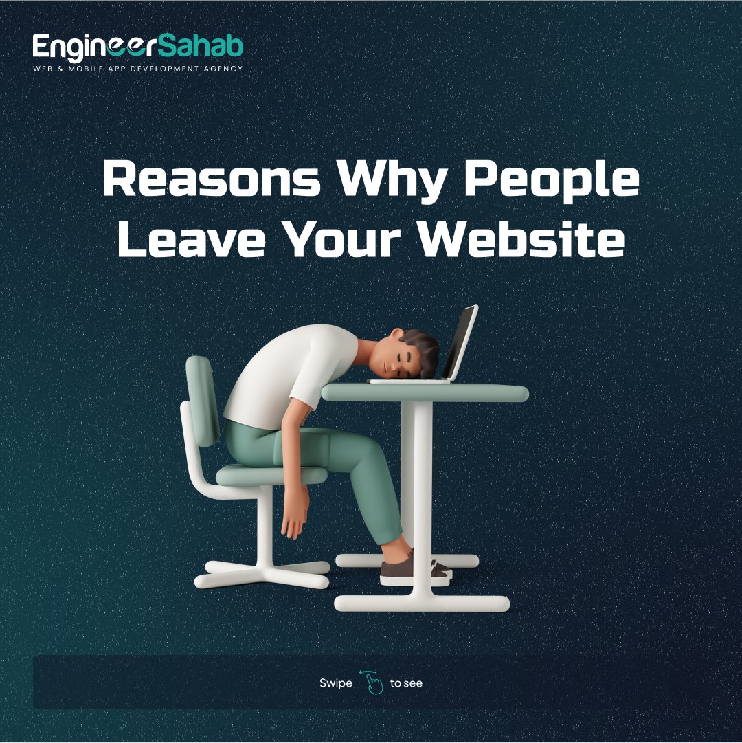 engineersahab_'s tweet photo. Don't Let Your Visitors Slip Away: Find Out What Causes People to Leave Your Website

Reach us at- https://t.co/puBJKC3NxT

#websiteleavers #websitedesign #websitevisitors #businessstrategy #digitalmarketing #visitorretention #websiteanalysis #engineersahab #webdevelopment  #Web3 https://t.co/eKuynLXyfj