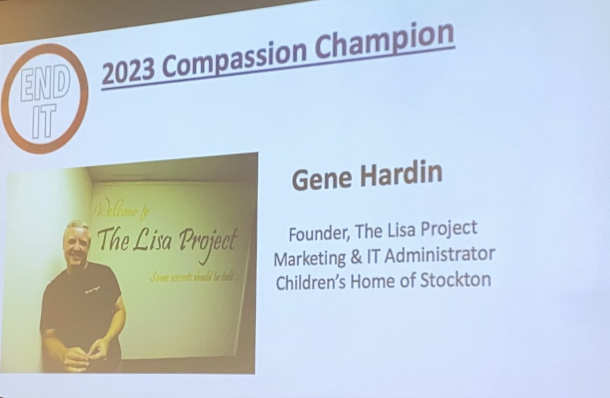 lisaproject's tweet photo. Today San Joaquin County Human Trafficking Task Force named @lisaproject Founder Gene Hardin the 2023 Compassion Champion! #Compassion #NoChildAbuse https://t.co/zsbxy0GF1y
