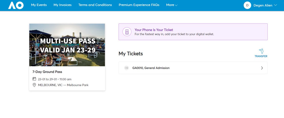 Just received Australian Open 2023 Tickets from <a href="/lunarprojectnft/">Lunar Project</a> 🤘. Kudos on this collaboration with <a href="/AOmetaverse/">AOmetaverse</a> &amp; making this possible. Amazing to see these valuable &amp; unique benefits for Lunar nft holders.