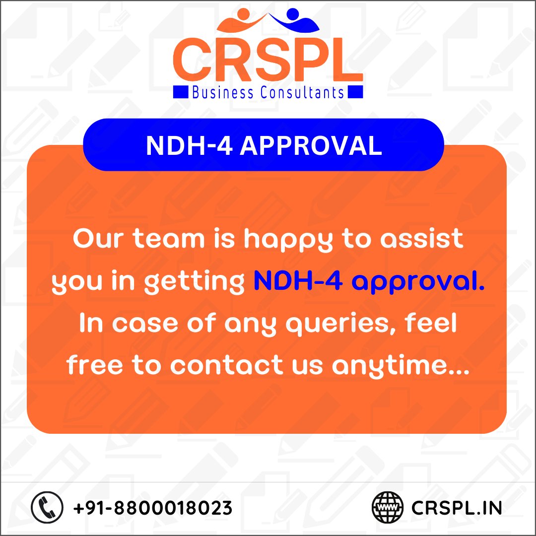 NDH-4 Approval? Read to know.

CRSPL | Business Consultants
🌐 crspl.in

#thecrspl #crspl #ca #cs #law #corporate #smallbusiness #smallbusinessowner #businessowner #entrepreneur #startupbusiness #startupbusinesses #startupbusinessideas #business #ngo #nonprofit