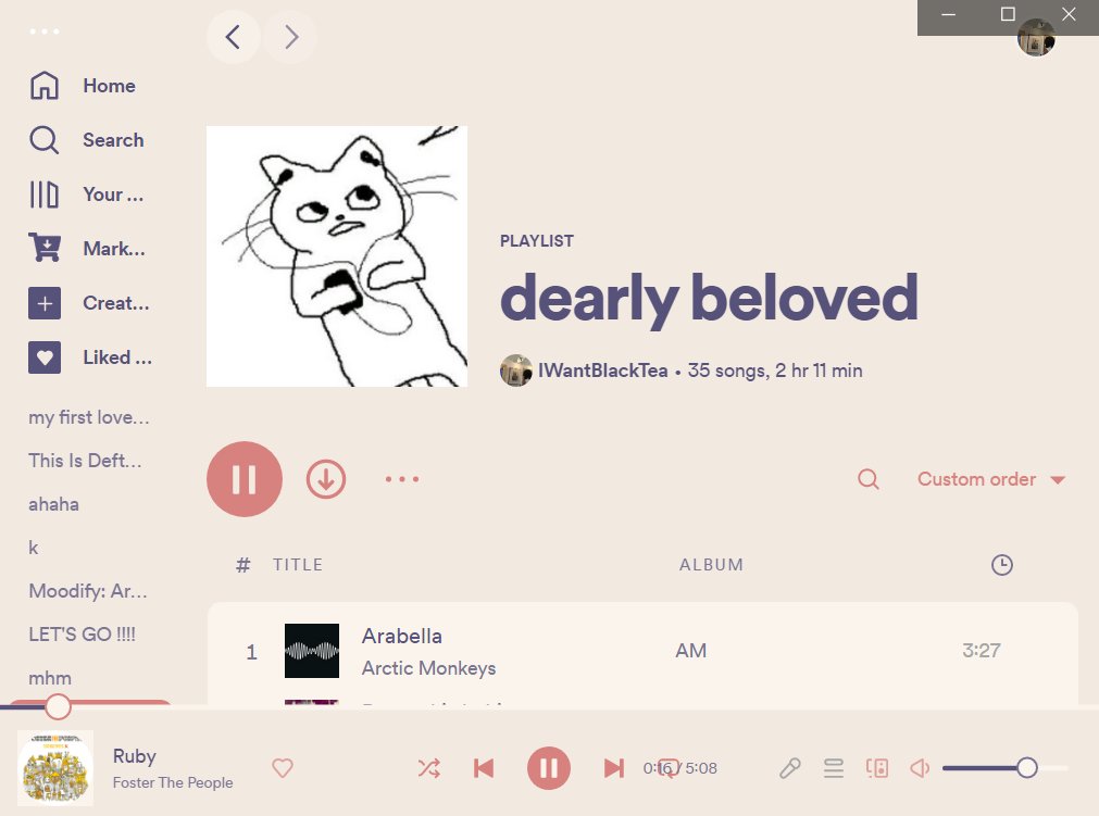 KKIANVI's tweet photo. i could spend my free time doing something productive but i spent it figuring out how to make my spotify pink https://t.co/5pl3Vv3fT2
