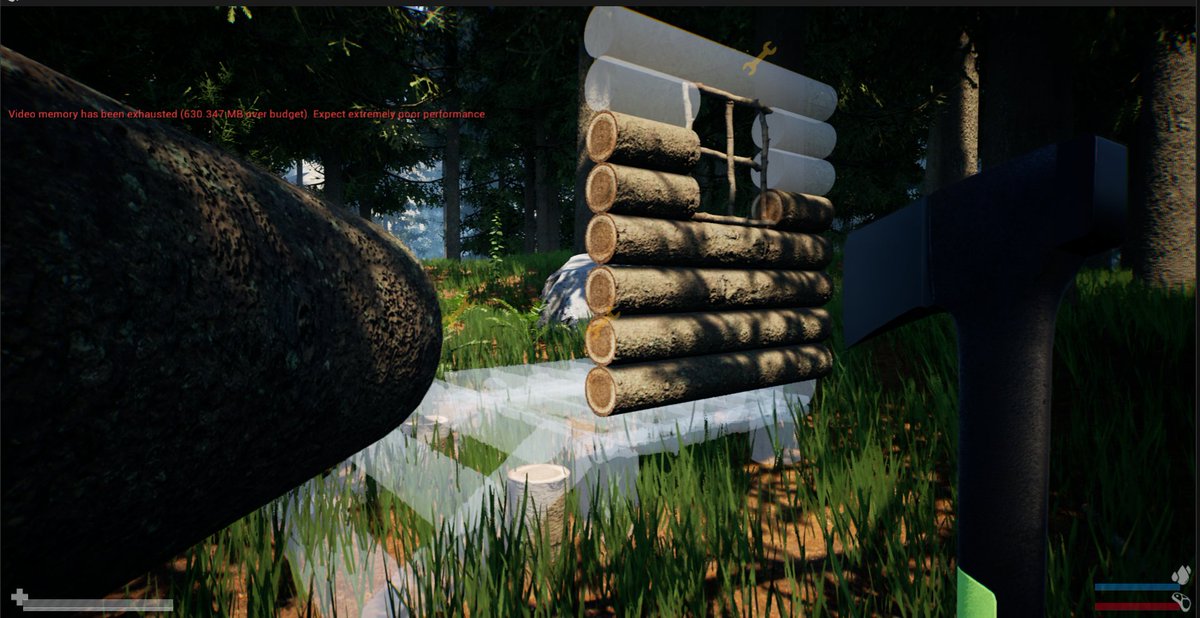 Lockdown_IA's tweet photo. WIP. Just over a year in Solo development. I hope there's still room in everyone's hearts for another bushcraft survival horror once @EndNightGame's Sons of the forest comes out. #indiedev #indiegame #survival #lockdown https://t.co/THQpdvnWBj