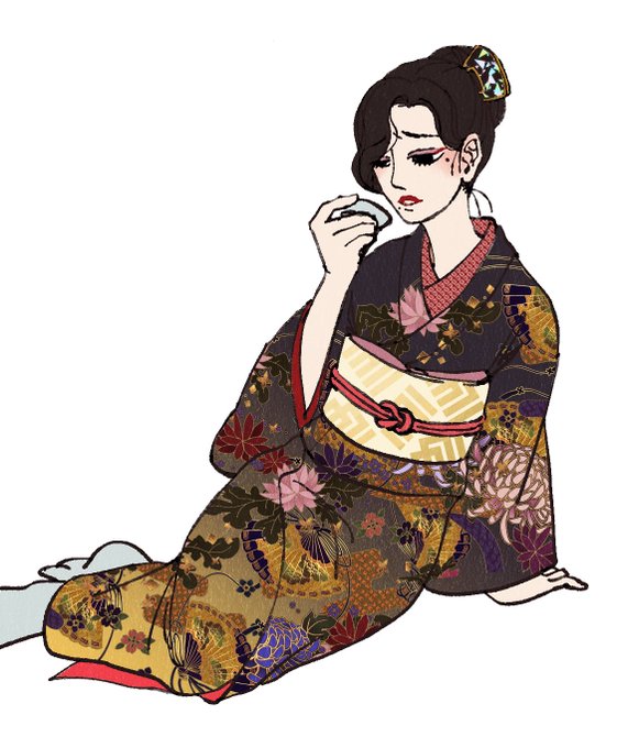 「japanese clothes yokozuwari」 illustration images(Latest)