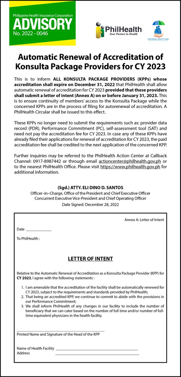 PhilHealth on Twitter "PhilHealth Advisory 20220046 Automatic Renewal