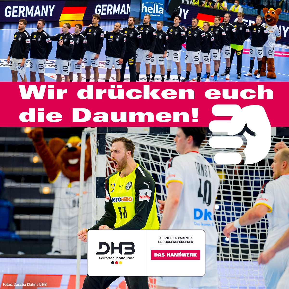 Die #HandballWM in Polen &amp; Schweden ist gestartet! Zum Auftakt spielen wir morgen (18 Uhr ZDF) gegen Katar. Als stolzer @dhb_teams Partner &amp; Jugendförderer wünschen wir viel Erfolg. Leidenschaft, Können, Teamgeist: Genau wie bei uns im #Handwerk!🤾‍♂️🏆
#WIRIHRALLE #aufgehtsDHB