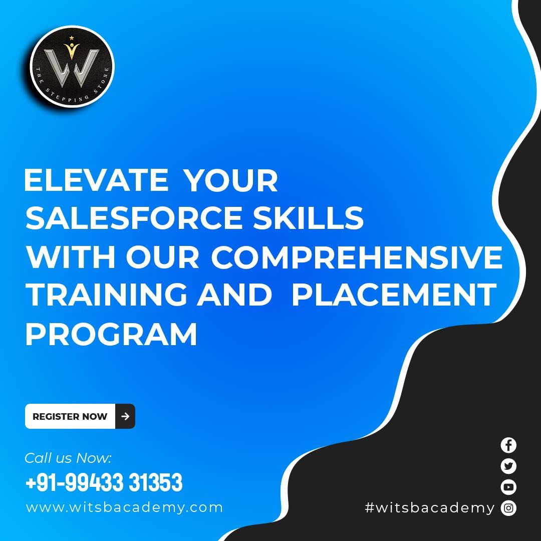 Elevate Your Salesforce Skills with our Comprehensive Training and Placement Program from WITSB Academy
Register Now 👇👇👇👇👇👇
witsbacademy.com | Call - 9943331353
#salesforce #salesforcetraining #salesforceadmin #salesforcecertified #salesforcedevelopers