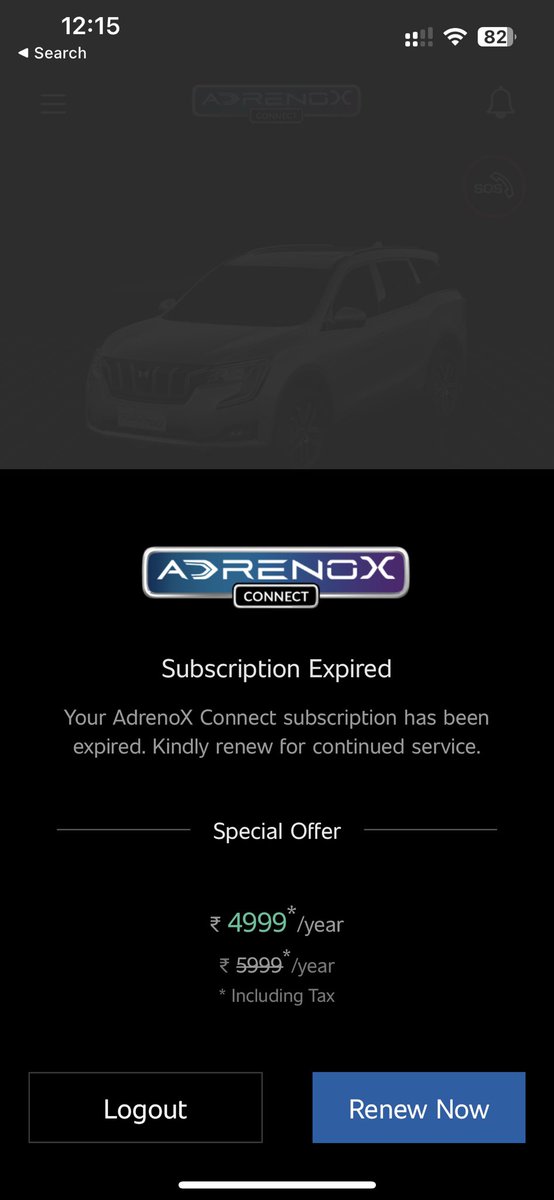 iHarshJalan's tweet photo. @MahindraXUV700 @18002096006 my adrenox shows this error no one from showroom or service have solution for this we get subscription for 2 years and it already ended in 10 months https://t.co/QBCzKaQxKl