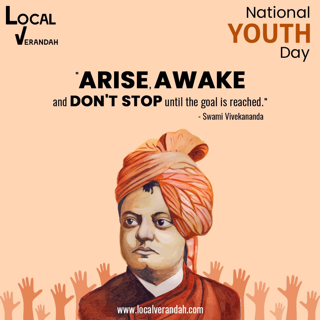 National Youth Day, also known as Vivekananda Jayanti is a holiday celebrated in India on January 12th to honour the birthday of Swami Vivekananda. 

#LocalVerandah #swamivivekananda #nationalyouthday #vivekananda #india #specialday #trending