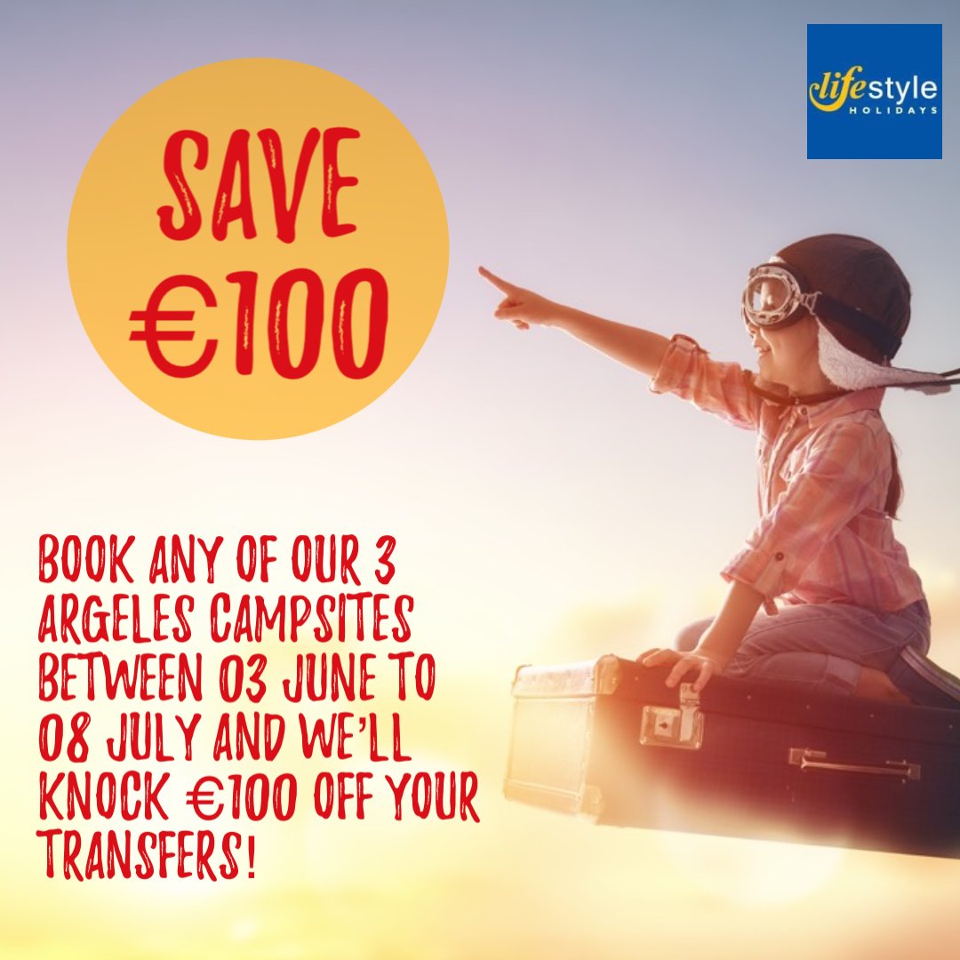 CampingEurope's tweet photo. Make a booking to stay at any of our 3 Argeles campsites in the South of France between 03 June &amp; 08 July &amp; we will knock €100 Off your bill towards your transfers.
👉Click here for More Info and to Claim this Offer now: https://t.co/HugWmza1Ef
https://t.co/xow7LJN09K https://t.co/oZEhJnWVop