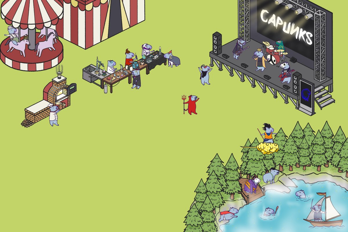 The Capunks Festival will be gifted to everyone that collected a Capunk in primary. The collection will be finished soon, but I'll take a little longer to finish this gift haha