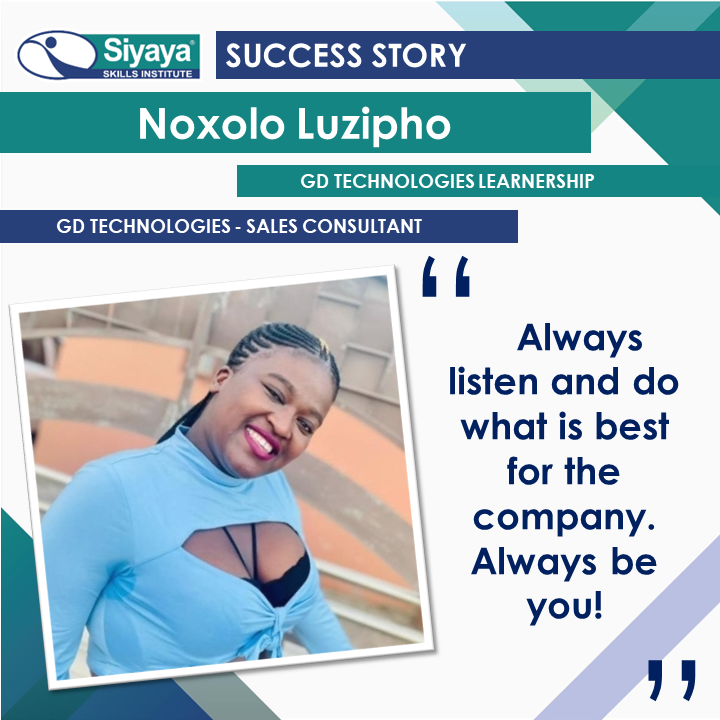 SiyayaSkills's tweet photo. #SuccessStory 
Well done Noxolo Luzipho, a Business Administration learner, now EMPLOYED at GD Technologies. Evidence that hard work is the key to success! #Congratulations🎉🎉 
#LearnerSpotlight #HardWork #Success #Talent #Goals #SAYouth #SiyayaSkills #BusAdmin https://t.co/sHgpjDYoQJ