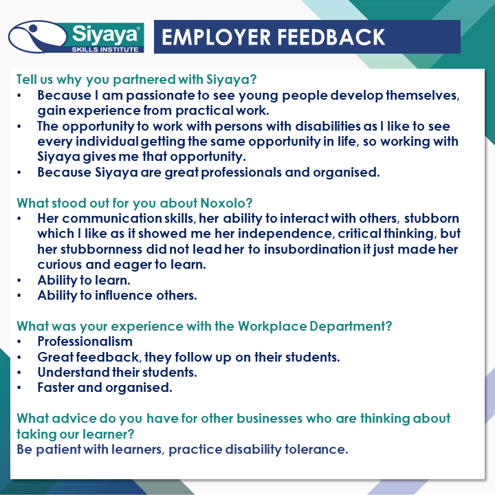 SiyayaSkills's tweet photo. #SuccessStory 
Well done Noxolo Luzipho, a Business Administration learner, now EMPLOYED at GD Technologies. Evidence that hard work is the key to success! #Congratulations🎉🎉 
#LearnerSpotlight #HardWork #Success #Talent #Goals #SAYouth #SiyayaSkills #BusAdmin https://t.co/sHgpjDYoQJ