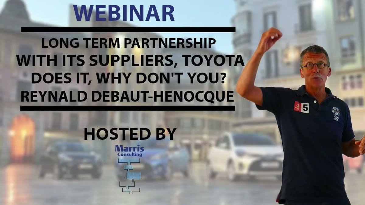 PMarris's tweet photo. Toyota Supplier Management. Webinar recording by ex-VP Manufacturing. Sept. 2021. "Long term partnerships with suppliers, Toyota does it, why don't you?"
https://t.co/JGHOEigKOh
Event hosted by @Marris_Co_En
#ToyotaWay #Lean #GoodLean #SupplierManagement #SupplierPartnerships https://t.co/wX1QdiihbX