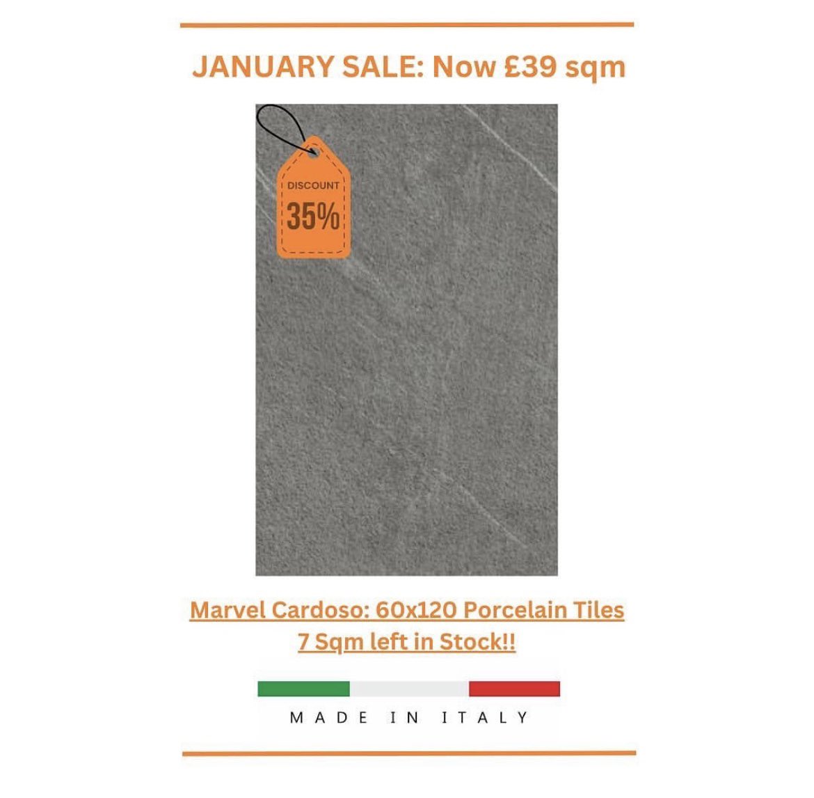 Attlebridge's tweet photo. ⭐️January Sale⭐️ 35% Off all Porcelain tiles remaining in stock…

Made in Italy ✅
Full Bodied ✅
Rectified ✅
Non-Slip ✅

Free Delivery within local radius

Price Per Sqm Excl. VAT 

#sales #porcelain  #stockclearance #tiles #landscaping #outdoorliving #patio https://t.co/mocxNGfxDe