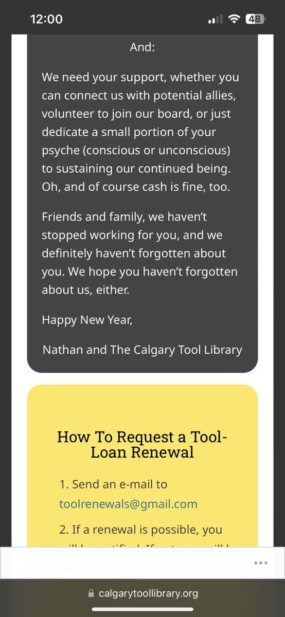 weblandian's tweet image. Calgary Tool Library is apparently looking to reopen, somewhere else in #YYC. Read more about it using the link — maybe this #ToolLibrary idea is something maintainable where you live. 🔨💪
calgarytoollibrary.org