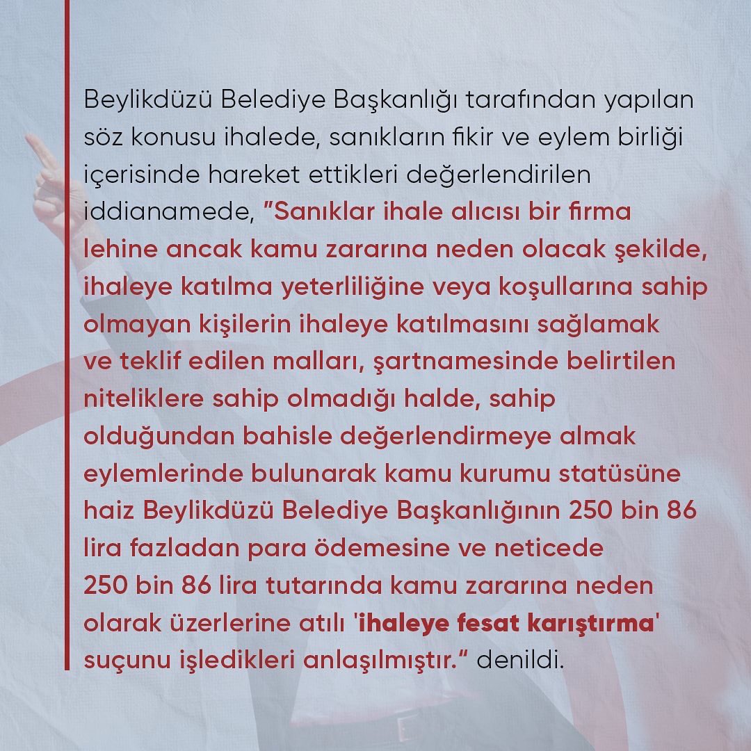 lotusnewstr's tweet image. İBB Başkanı İmamoğlu hakkında, Beylikdüzü Belediye Başkanlığı yaptığı dönemde şartları oluşmayan bir firmaya ihale verilmesiyle ilgili "ihaleye fesat karıştırma" suçundan hapis cezası istemiyle dava açıldı.

#LotusNews #Ekremİmamoğlu #İBB #İhaleyeFesatKarıştırma