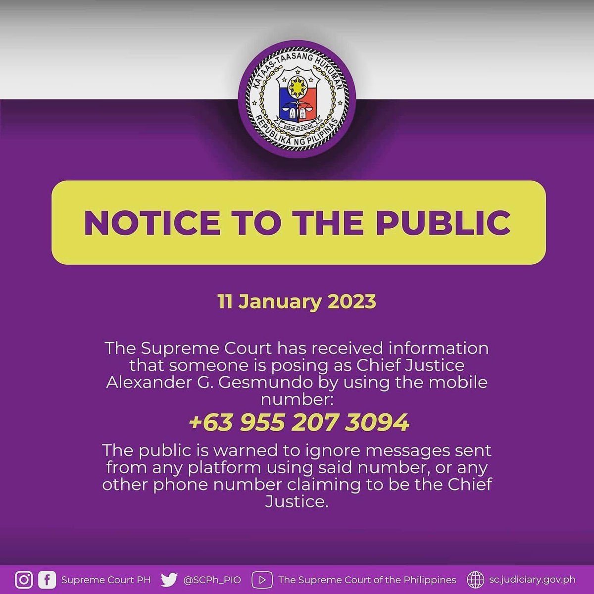 jesusfalcis's tweet image. This will test whether the SIM Registration Law is effective or not.

If someone can pose as the Chief Justice and the poser is not identified and caught, then what is the law for?

#SimRegistration
#SimCardRegistration