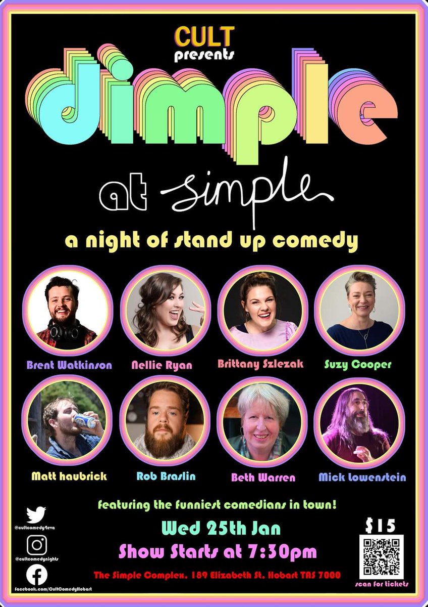 The next Dimple at Simple is on Wed Jan 25th at 7:30pm. It's a killer line up of the best acts in nipaluna. Get your tix now and I will see ya there! trybooking.com/CFDFL