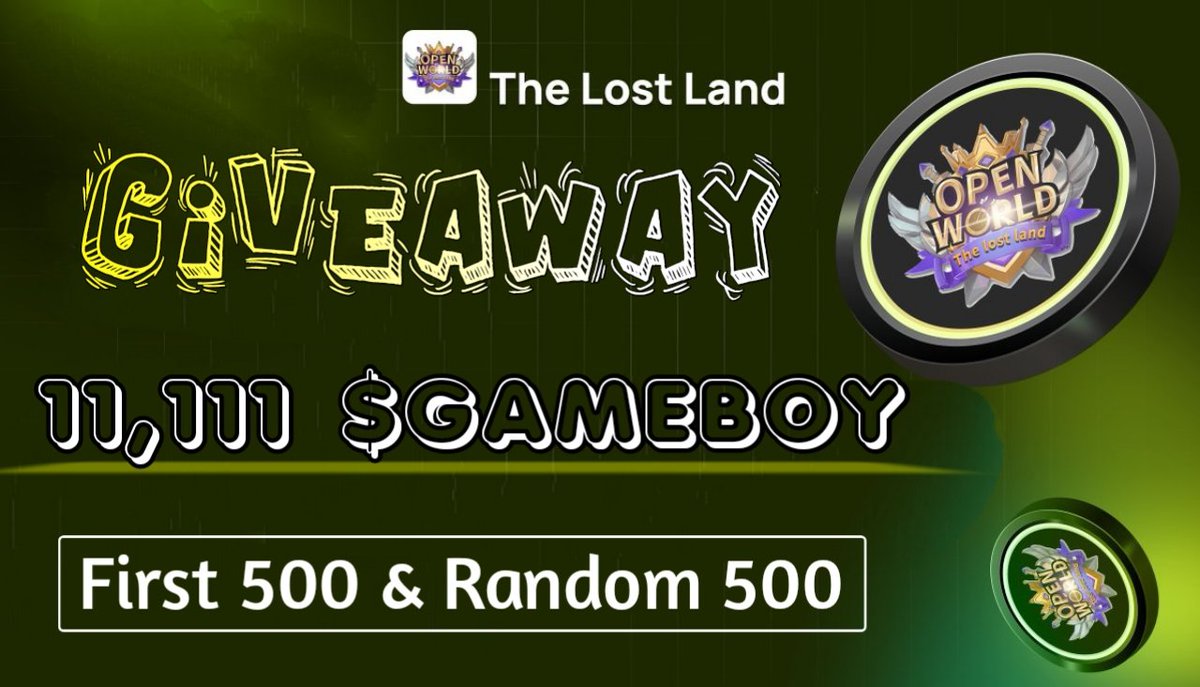 Massive #fcfs #Giveaway 🔥🔥

😱😱 Total Giveaway Pool - 11,111 $GAMEBOY Token

To Enter ⤵️
➡️ Follow 
<a href="/VirtualLand_/">Virtual Land || Metaverse ❤️‍🔥</a> 

➡️ Like, RT &amp; Tag 3 Friends
➡️ Finish Gleam : wn.nr/f9BRGs

#Giveaway #Airdrop #fcfs #NewAirdrop #New_Airdrop