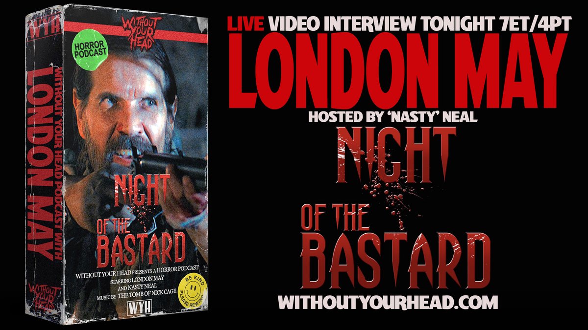 LIVE today 7ET/4PT London May star of NIGHT OF THE BASTARD
Live video show and interactive chat room - youtu.be/rUV-hXZQAms
#LiveInterview #MovieInterview #NightOfTheBastard #NewMovie #LondonMay #FridayThe13th #HorrorMovie #NewMovie #WithoutYourHead #HorrorInterview
