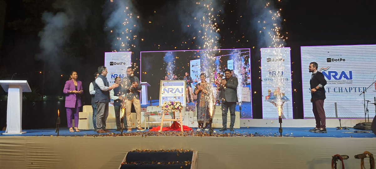 NRAI_India's tweet photo. We are proud to announce our newest Surat chapter  which happened on 11th January 2023

#NRAI #NRAISuratChapter #SuratChapter
#ChapterLaunch #Restaurants #FoodIndustry
#Networking #cloudkitchens
#opportunity #productivity #strategy
#NationalRestaurantAssociationOfIndia https://t.co/DYpzF7HLrf