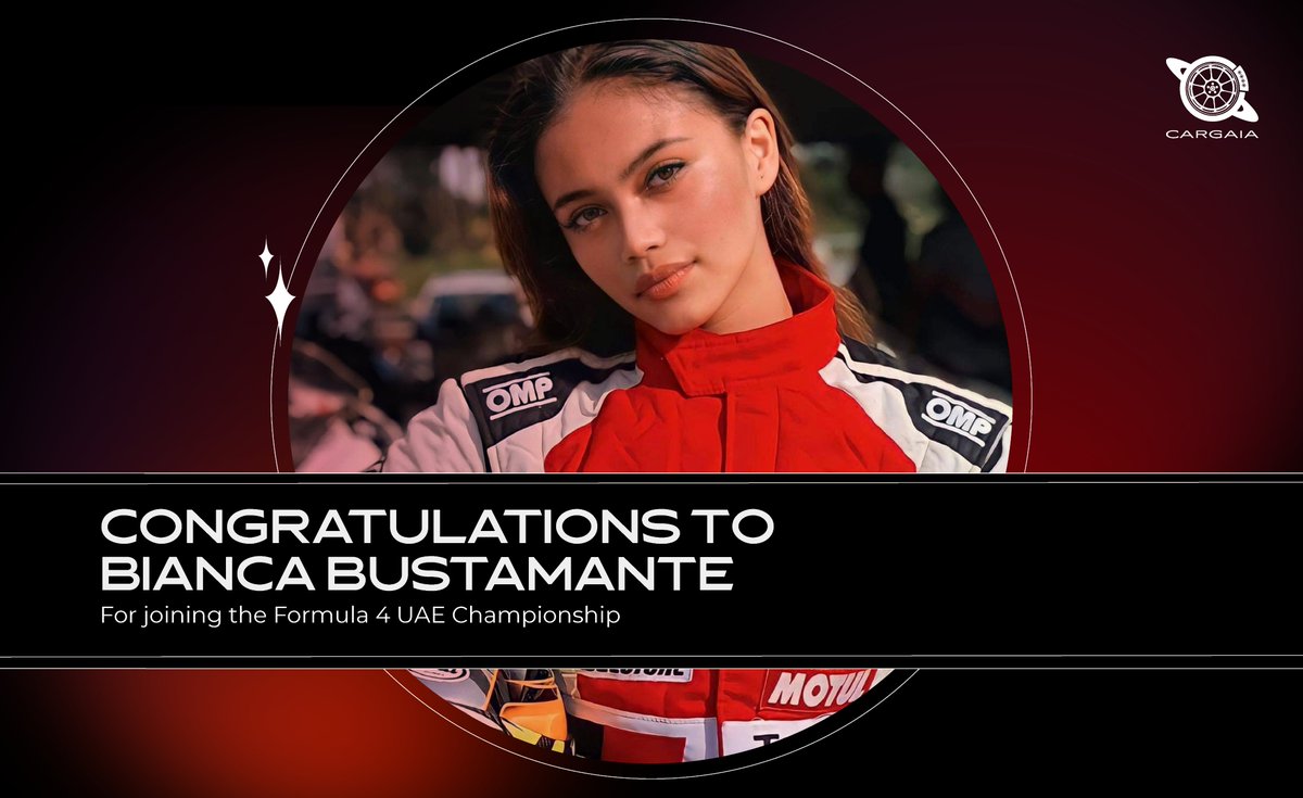 CarGaia (@cargaiameta) on Twitter photo Congratulations to <a href="/racerbia/">Bianca Bustamante</a> on joining the Formula 4 UAE Championship! CarGaia is excited to grow and evolve with the racer and motorsports community!
#f4uae #motorsport #racing Congratulations to <a href="/racerbia/">Bianca Bustamante</a> on joining the Formula 4 UAE Championship! CarGaia is excited to grow and evolve with the racer and motorsports community!
#f4uae #motorsport #racing