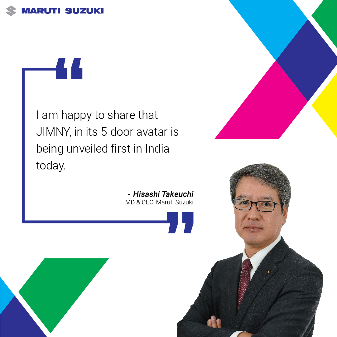 Maruti_Corp's tweet photo. The Jimny, in its two door variant has already sold more than 3.2 million units across the globe. But the 5-door avatar makes its debut in India. 
Stay tuned for more exclusive insights!

#MarutiSuzukiAtAutoExpo #AutoExpo2023 #Jimny #SUV #CapableSUV #OffRoader #CarLaunch https://t.co/URZkFKCUWy