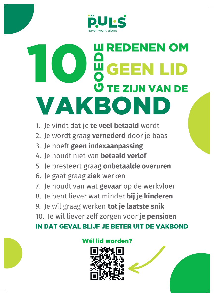 pulsretail's tweet photo. Een goeie reminder :) Wél lid worden doe je hier : https://t.co/p1l0mswoGi #retail #acvpuls #index #loon #overuren #codegeel #pensioen https://t.co/WaU9N5vV06