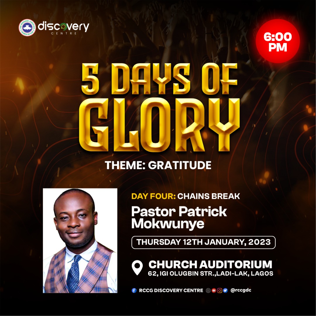 RCCGDC's tweet photo. Day 4 of 5DG continues today
Tagged: CHAINS BREAK
Ministering: PASTOR PATRICK MOKWUNYE
I pray/declare that every chains be broken now IJN AMEN
#rccgdc #Day4 #5DG #chainsbreak #rccgdcmediateam https://t.co/9ydguEseMf